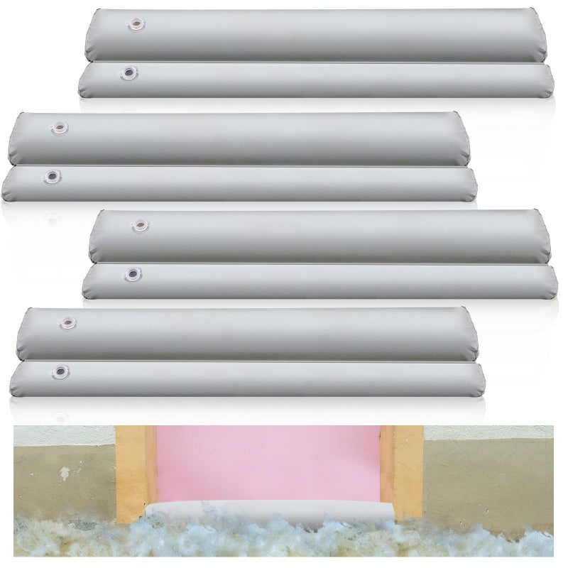 Frienda 4 Pcs PVC Flood Barriers for Home 4 ft x 9 in x 6 in Reusable Flood Prevention Barriers Water Barrier for Flooding PVC Flood Bags Sandbag Alternative PVC Water Diversion Tubes - Image 1